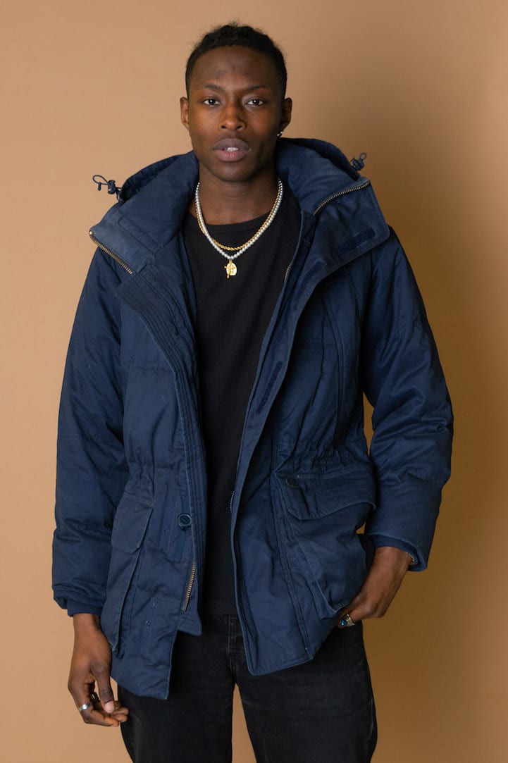 LACOSTE NAVY PADDED PUFFER COAT - Tola Vintage