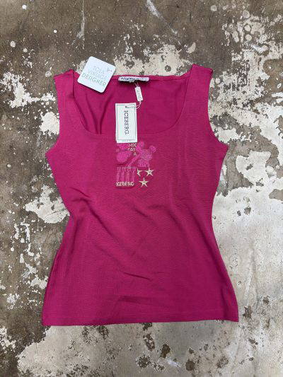 iceberg pink sleeveless tee (uk10/12)