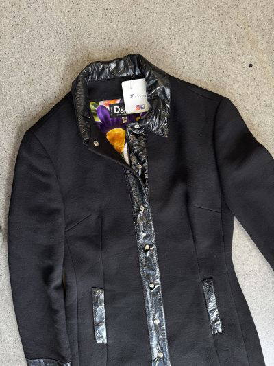 D&G long BLACK 90% WOOL jacket (uk10/12)