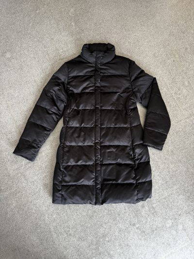 Moncler black puffer long jacket (uk10)