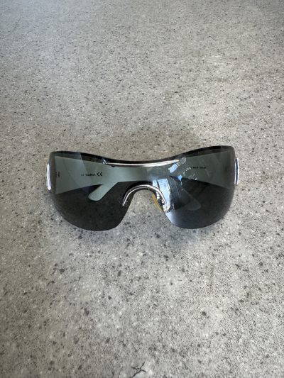 max mara y2k shield rhinestone sunglasses