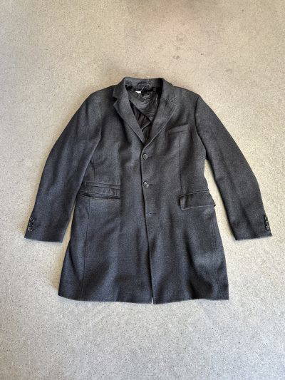 Hugo boss padded lined long black smart jacket (L)