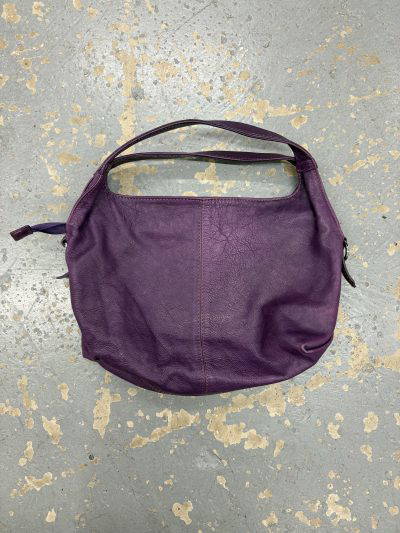 purple leather shoulder bag