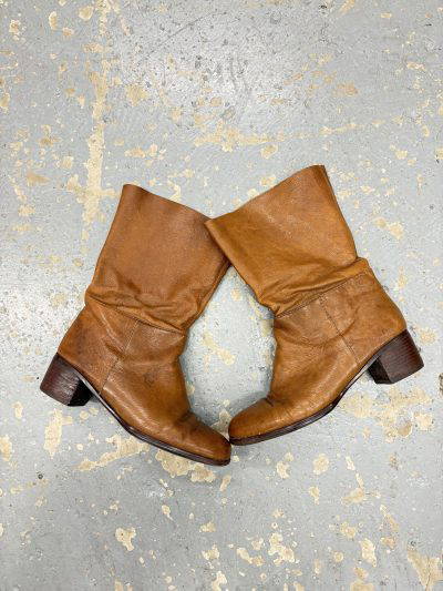 NINE WEST brown leather heeled boots (UK6)