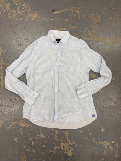 Massimo Dutti patterned LINEN shirt(M)