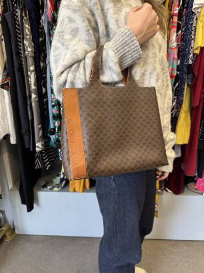 Celine Macadam Monogram Vertical Tote Bag Year 2000