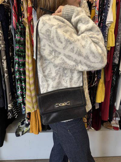 Celine Black Box Calfskin Horse and Carriage Flap Bag-1970's