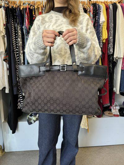 Gucci GG Canvas Buckle Belt Tote Bag - Early 2000’S