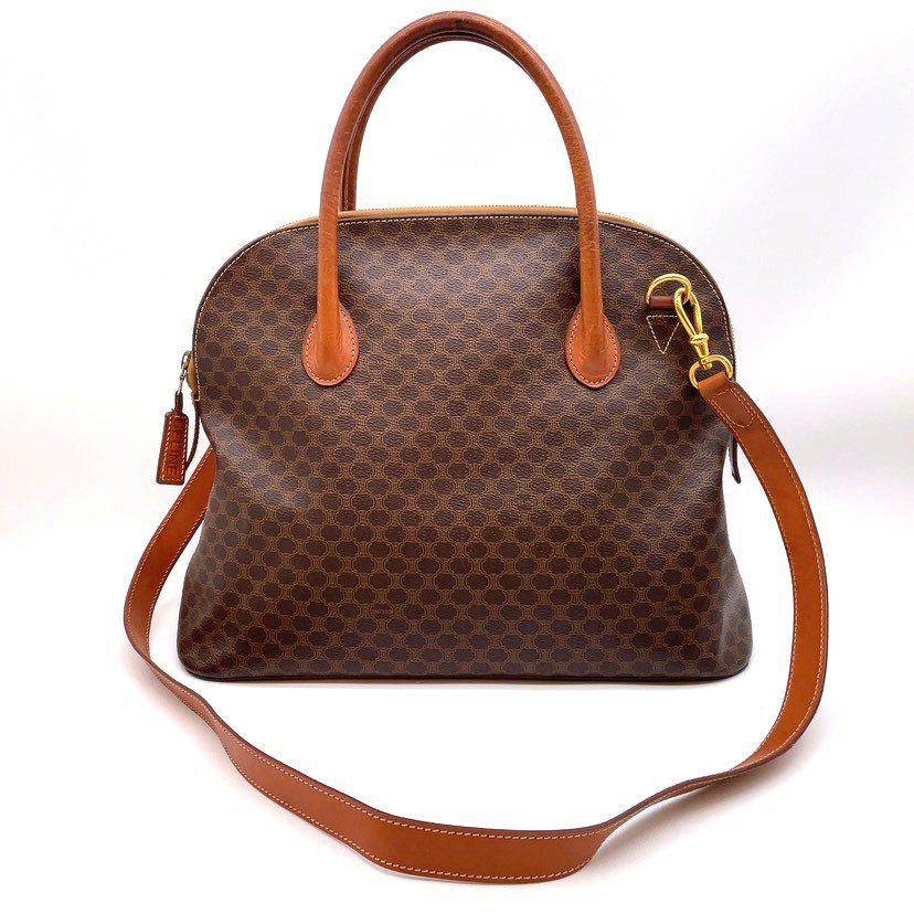 CELINE Macadam Triomphe Curved Top Handle Boston Satchel-1994 - Image 4