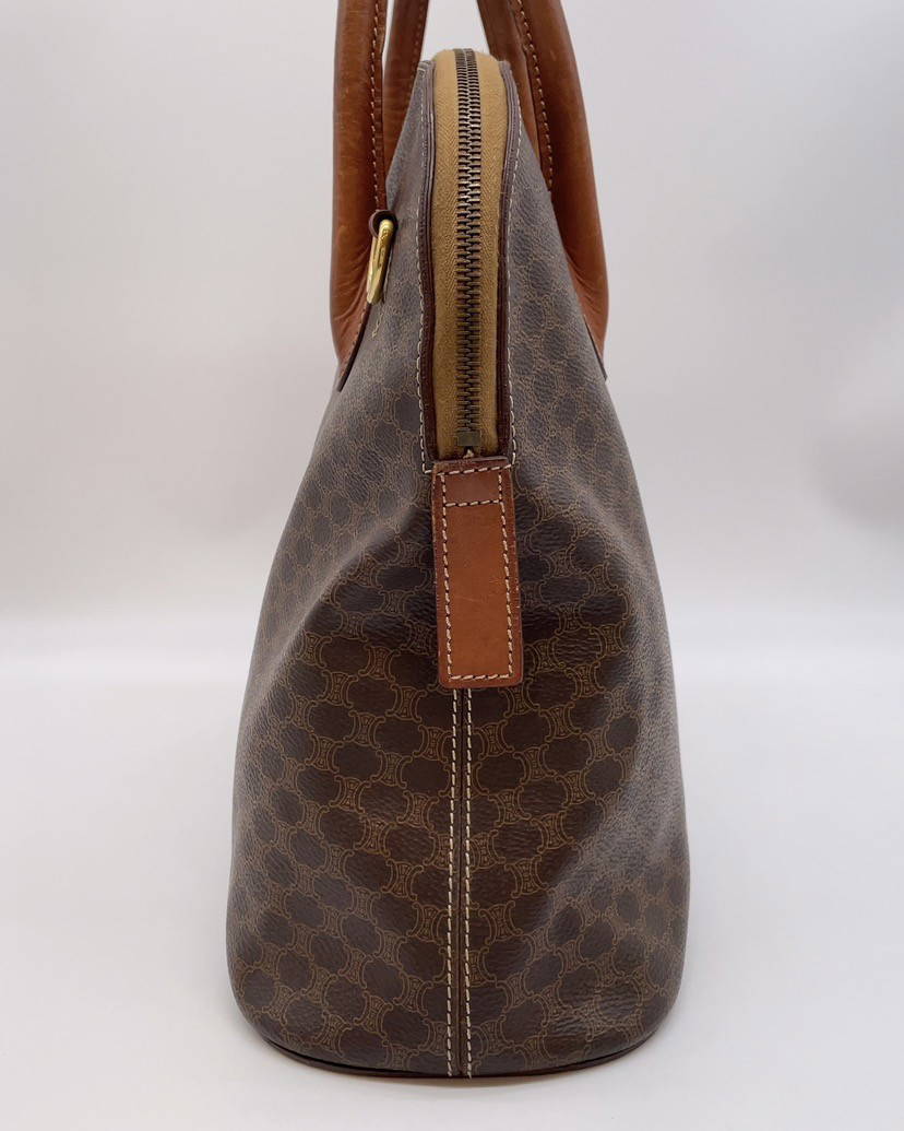 CELINE Macadam Triomphe Curved Top Handle Boston Satchel-1994 - Image 6